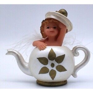 Kurt Adler Christmas Ornament Christmas Santa Cherub Angel Teacup Figurine